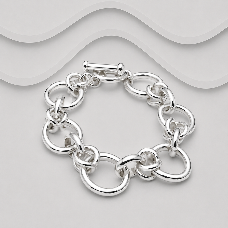 925 Sterling Silver Linked Bracelets That Open