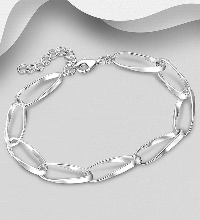 925 Sterling Silver Linked Bracelets That Open