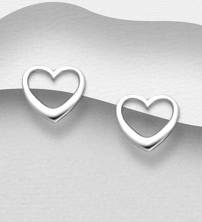 925 Sterling Silver Collection of Heart Design Earrings
