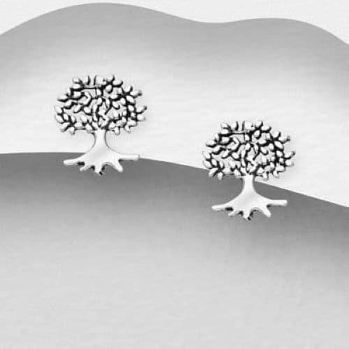 925 Sterling Silver Tree of Life Earrings