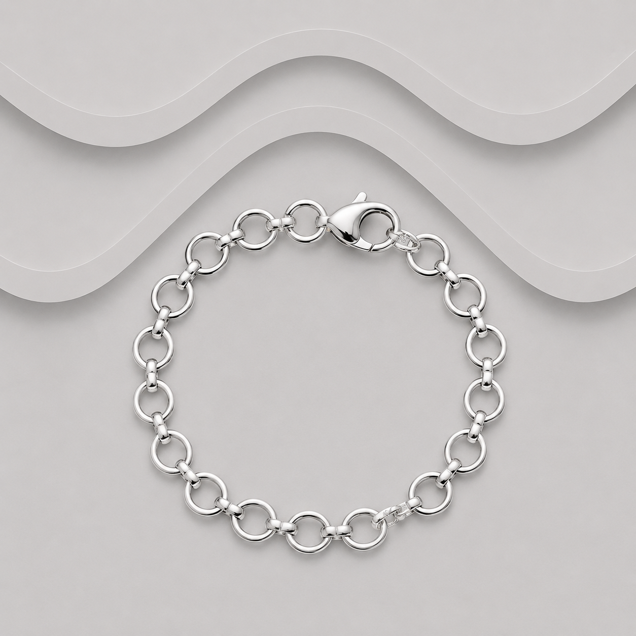 925 Sterling Silver Round Belcher Link Bracelet | 7.5" | 3mm | Handcrafted Exclusive Design