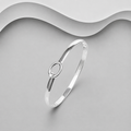 925 Sterling Silver Hand Crafted Solid Bangle With Plain Oval Opening Catch
