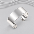 925 Sterling Silver Wide Polished Cuff Bangle - Classic Designer Inspired