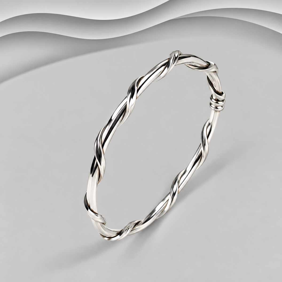Distinctive, Beautifully Hand Crafted And Made From Solid 925 Sterling Silver — A classic Bangle With A Stylish Twist.