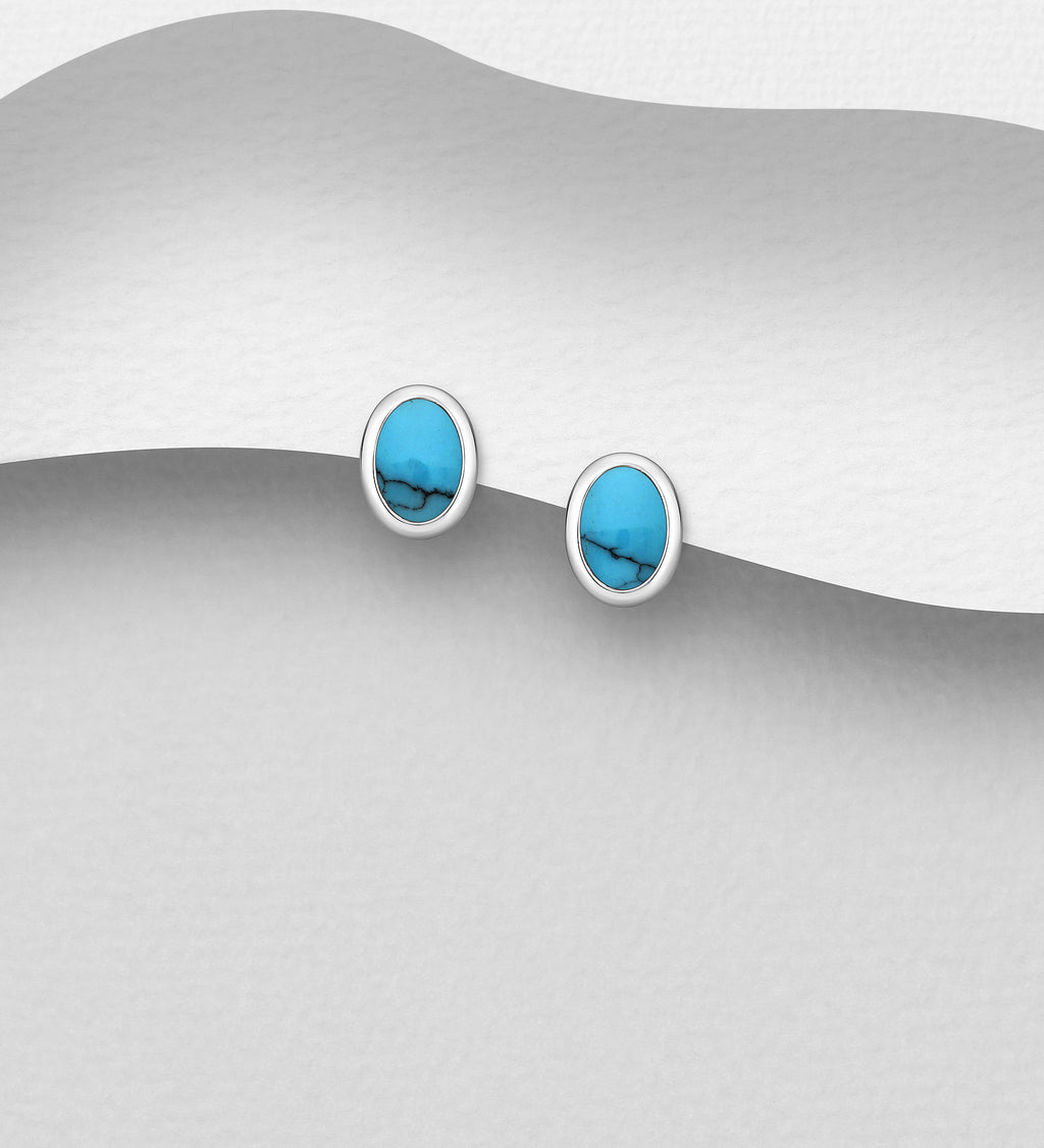 925 Sterling Silver Resin Stud Earrings — Available in 3 Colours