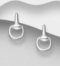 925 Sterling Silver Small Horse Snaffle Stud Earrings