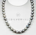 10mm Round Single Strand of Cultured Tahitian Light Grey Pearls Adjustable 16’’18’’ Luxu