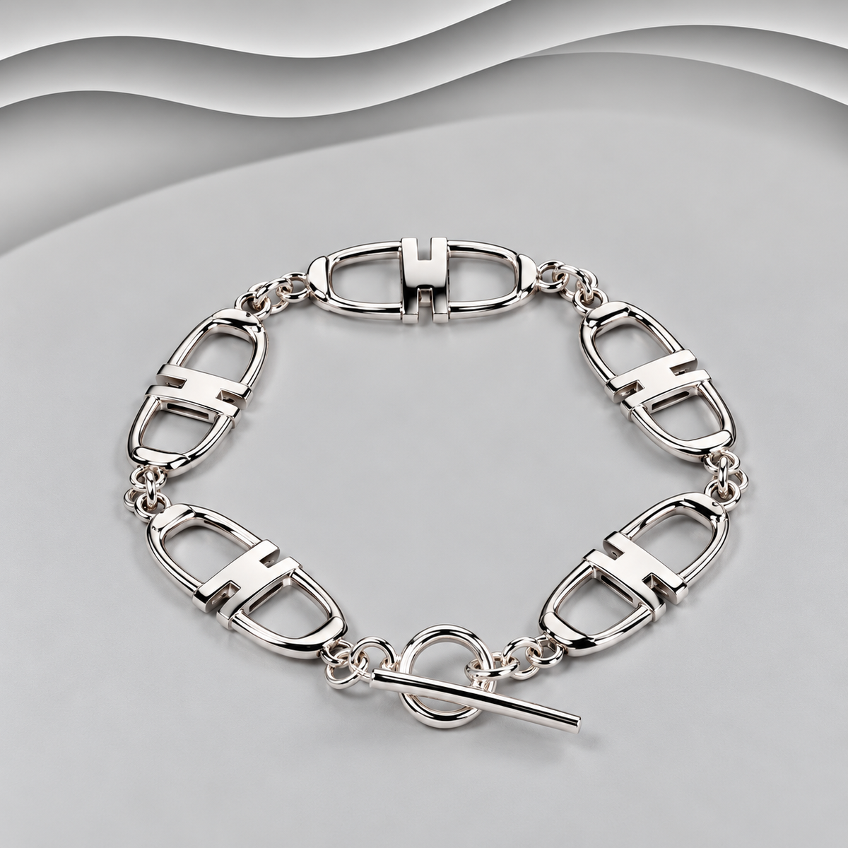 Sterling Silver Equestrian Horse Bit Bracelet