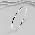 Timeless Simplicity: Solid 925 Sterling Silver D-Shaped Polished Bangle
