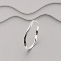 Solid 925 Sterling Silver Designer-Inspired Wavy Bangle  Exclusive Modern Elegance
