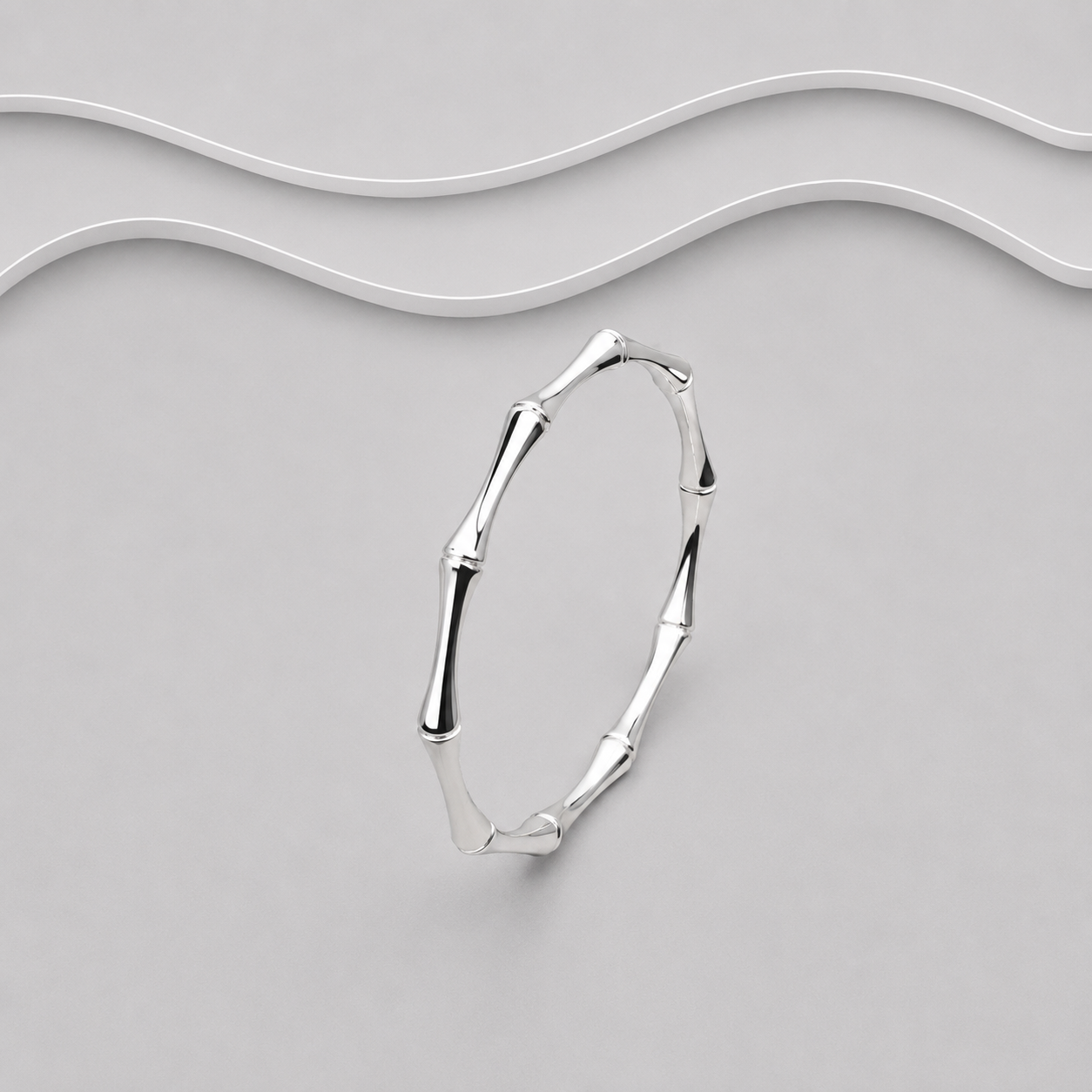 Solid 925 Sterling Silver Handcrafted Bamboo Bangle – New & Exclusive Design