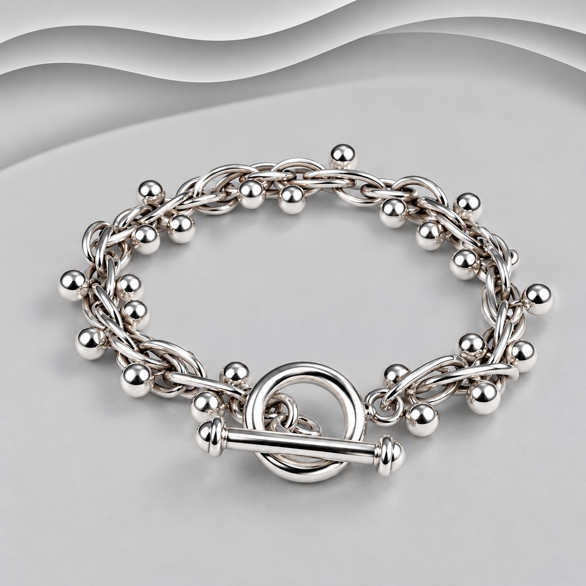Designed to Be Noticed: Handcrafted 925 Sterling Silver Popcorn Statement Bracelet