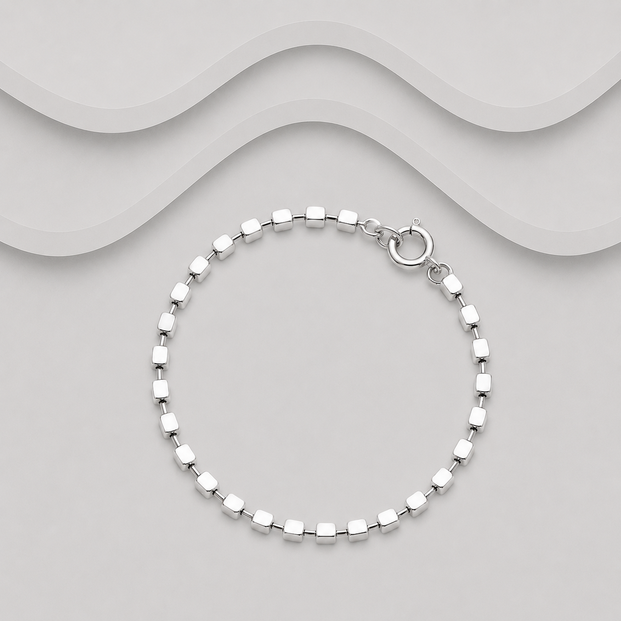 925 Sterling Silver Box Link Chain Bracelet