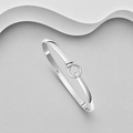925 Sterling Silver Designer Inspired Bangle, Heavier, With a Single Twist Design Element