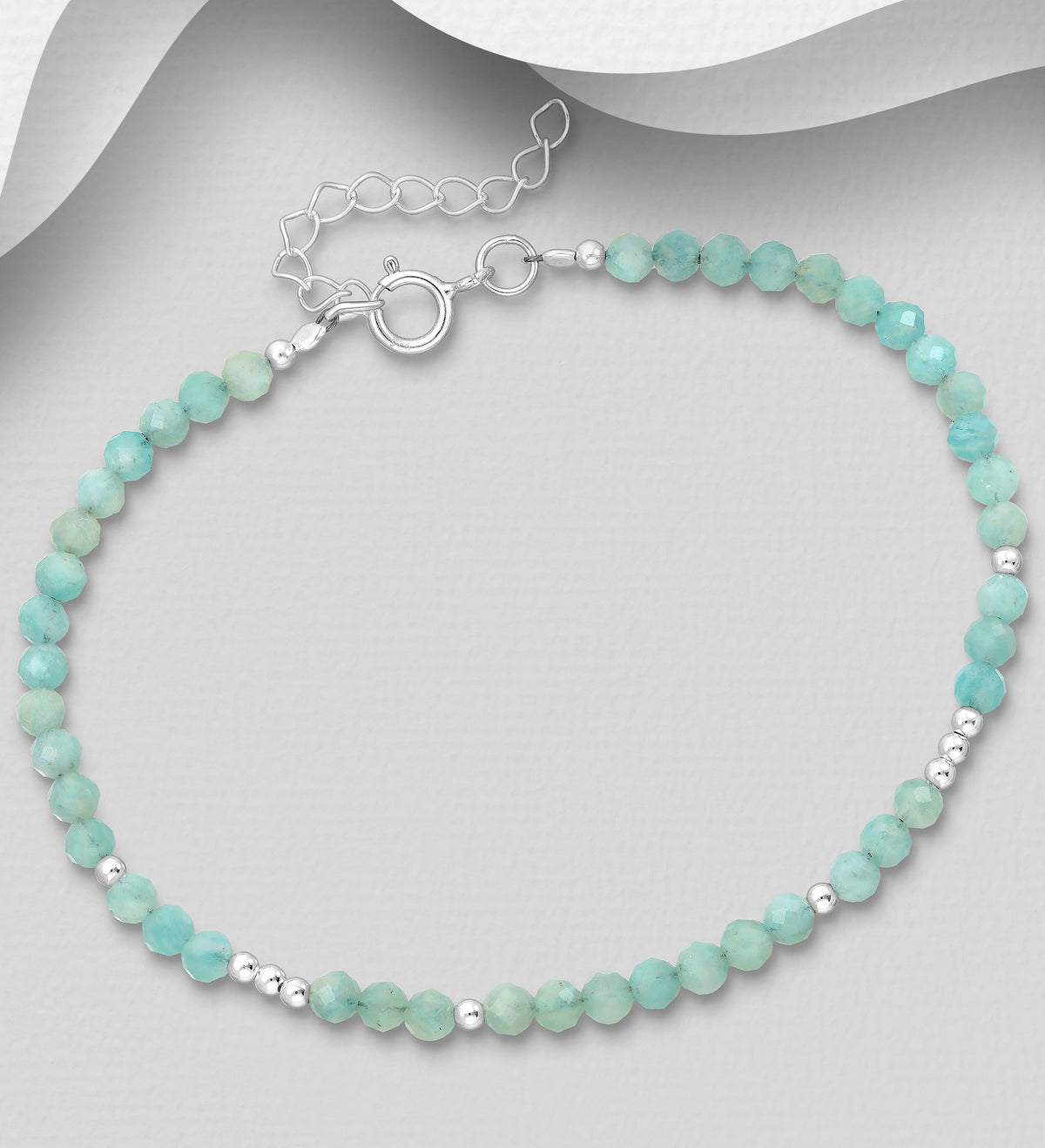 925 Sterling Silver Gemstone Beaded Bracelet