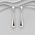 925 Sterling Silver Polished Bomb Drop Earrings