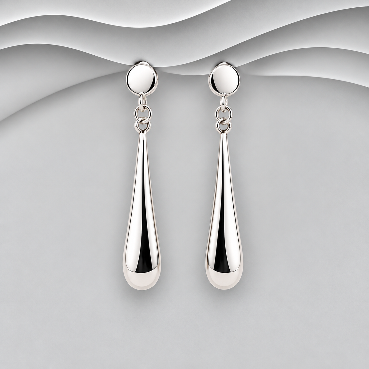 925 Sterling Silver Polished Bomb Drop Earrings
