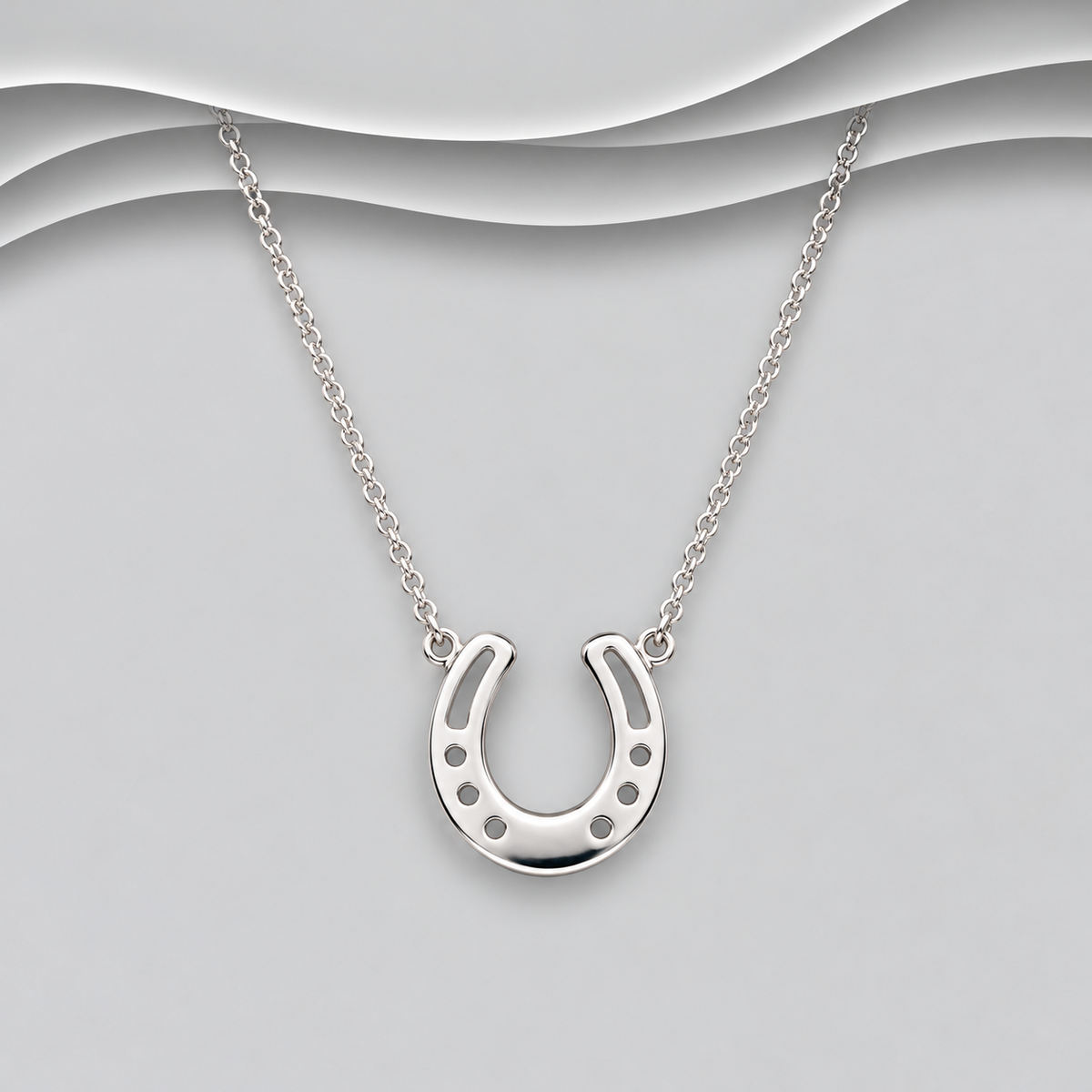 Solid 925 Sterling Silver Horseshoe Necklace – A Timeless Symbol of Good Luck