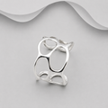 925 Solid Sterling Silver Artisan-Made Polished Cuff Bangle — Limited Edition