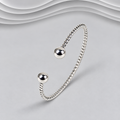 925 Sterling Silver Twisted Torque Cuff Bangle