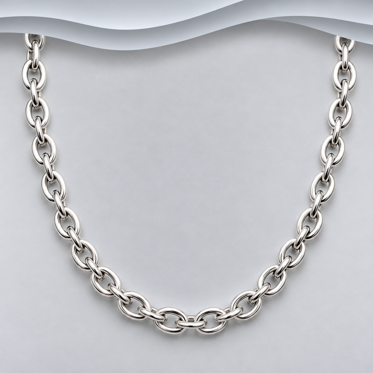 925 Sterling Silver Tiffany-Inspired Round Link Necklace