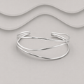 Sterling Silver Designer Inspired Cuff Bangle | 25mm Wide | 65mm Diameter