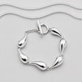 925 Sterling Silver Tear Drop Bracelet – Exclusive Design with T-Bar Clasp