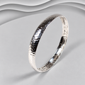Radiant Texture: Polished Hammered Bangle, 8mm