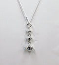 925 Sterling Silver Graduated Ball Pendant & Chain