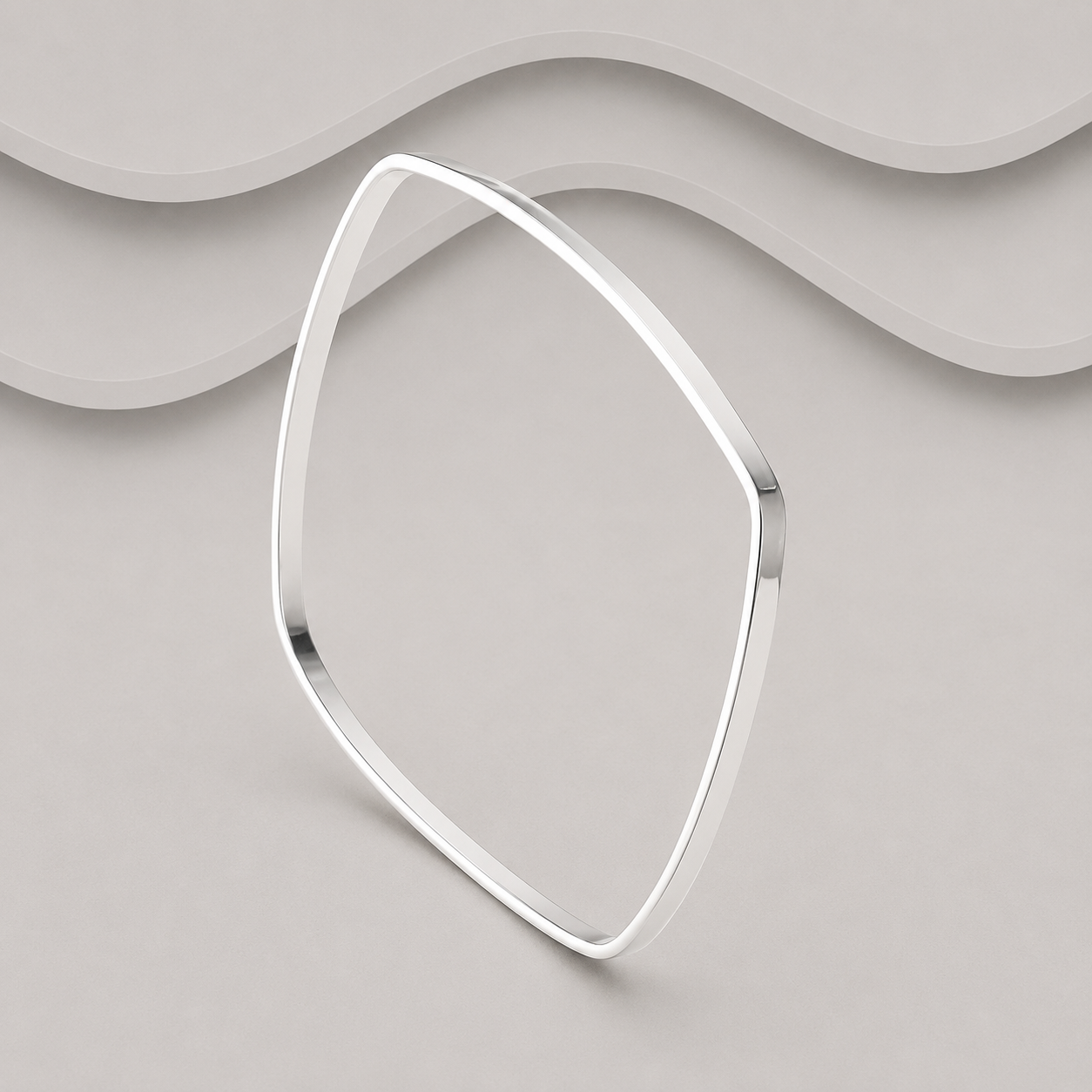 Sterling Silver Square Profile Slave Bangle | 2mm | 70mm Diameter