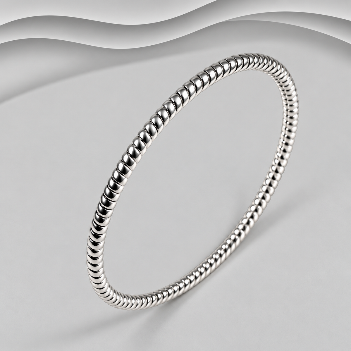 Solid 925 Sterling Silver Ribbed Twist Bangle: Your Everyday Statement