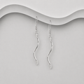 925 Sterling Silver Single Twisted Strand Drop Earrings