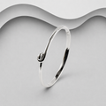 925 Sterling Silver Hand Crafted Solid Bangle. With a Unique Opening Catch