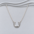 Solid 925 Sterling Silver Horseshoe Necklace