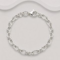 925 Sterling Silver Handcrafted Solid Oval Links Bracelet