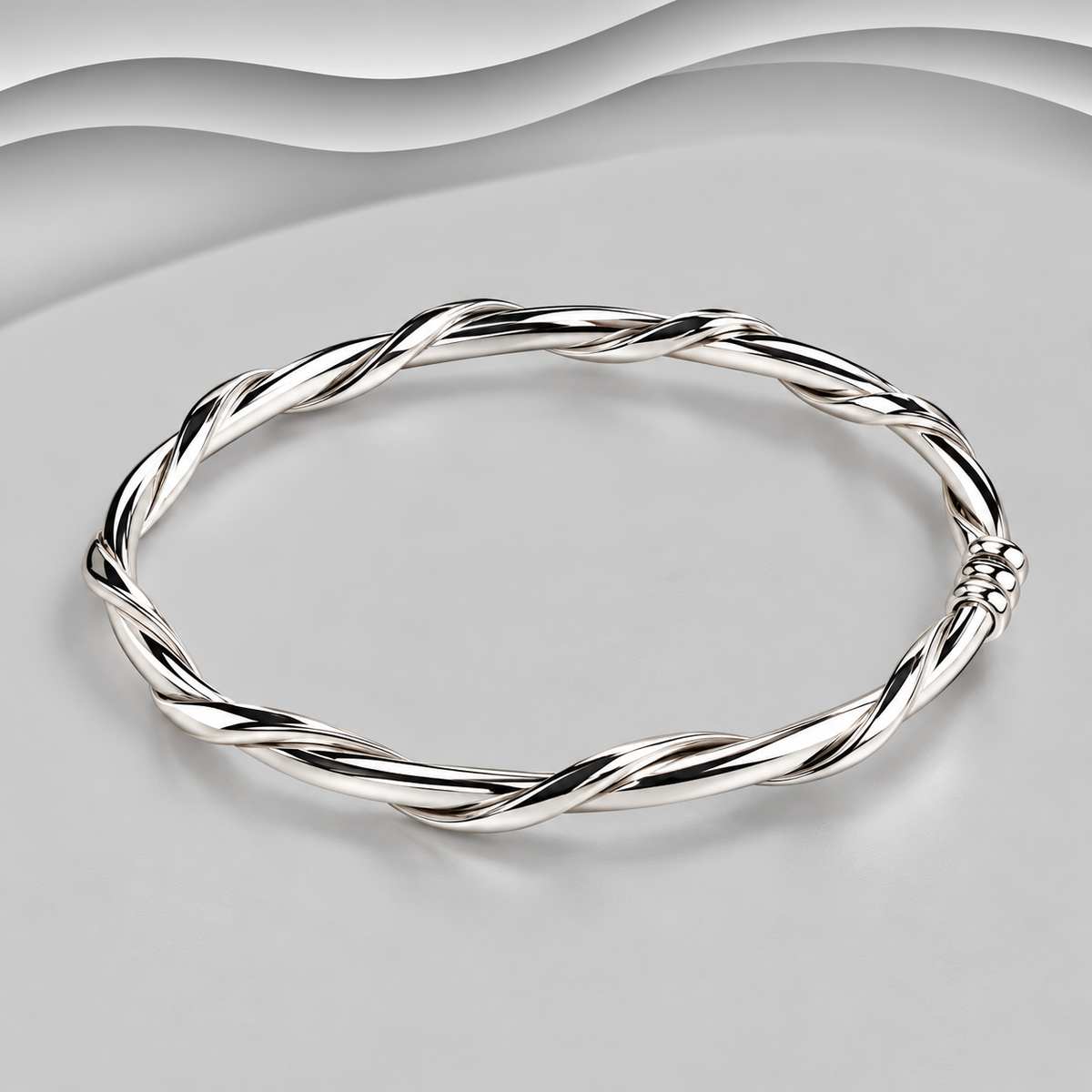 Distinctive, Beautifully Hand Crafted And Made From Solid 925 Sterling Silver — A classic Bangle With A Stylish Twist.