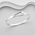 925 Sterling Solid Silver Expertly Crafted Elegant Designer Bangle, With an Opening Clasp. Available