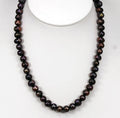 68mm Single Strand of Baroque Cultured Freshwater Black Oval Pearls  18" Statement Elegance