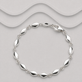 Solid 925 Sterling Silver Faceted Diamond Link Bracelet - Hand Crafted