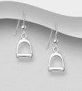 925 Sterling Silver Handcrafted Stirrup Hook Drop Earrings