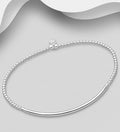 925 Sterling Silver Stretch Ball & Tube Bracelet