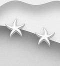 Small 925 Sterling Silver Starfish Push-Back Earrings