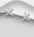 925 Sterling Silver Modern Starfish Stud Earrings