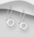 925 Sterling Silver Sun Hook Drop Earrings