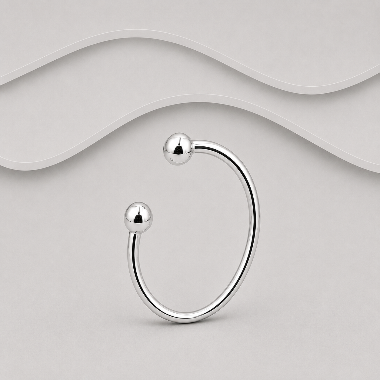 925 Solid Sterling Silver Torque Bangle - Designed To Suit Both Men and Women.