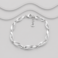 925 Sterling Silver Handcrafted Open Twist Bracelet | 4mm | Adjustable 19–20cm | Exclusive Design