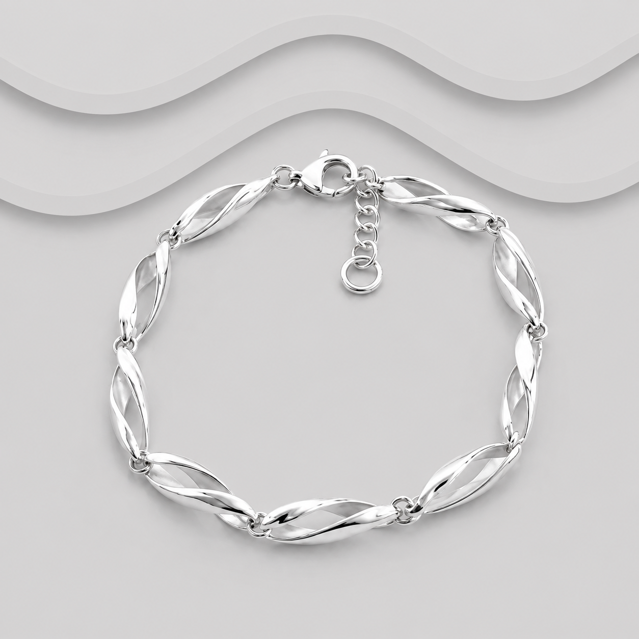 925 Sterling Silver Handcrafted Open Twist Bracelet | 4mm | Adjustable 19–20cm | Exclusive Design