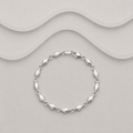 Solid 925 Sterling Silver Faceted Diamond Link Bracelet - Hand Crafted