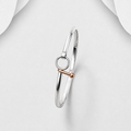925 Sterling Silver Two Tone Bangle with 18ct Yellow Gold Twist Element