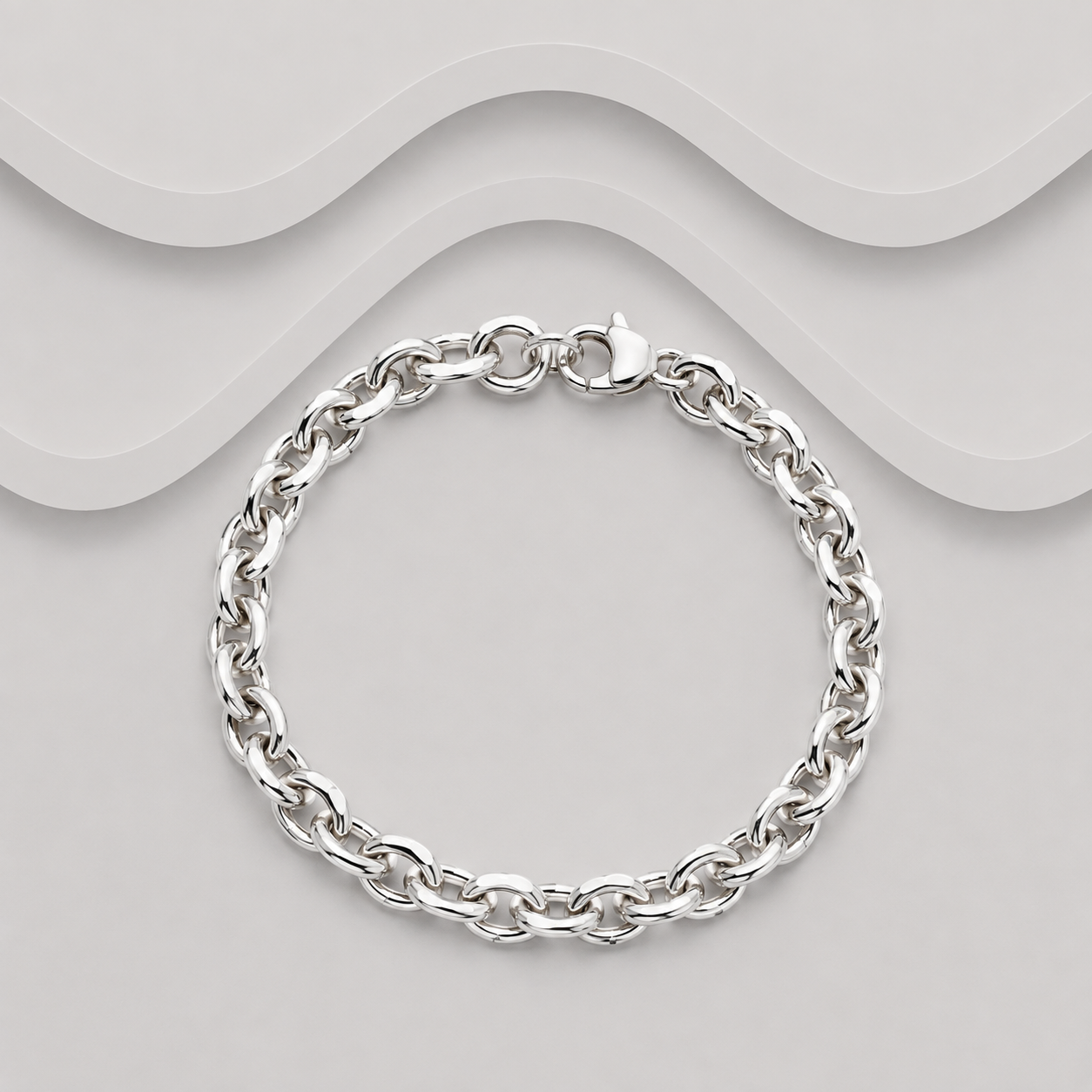 Solid 925 Sterling Silver Squared Belcher Links Bracelet | 6mm | Two Sizes | Handcrafted Exclusive Design